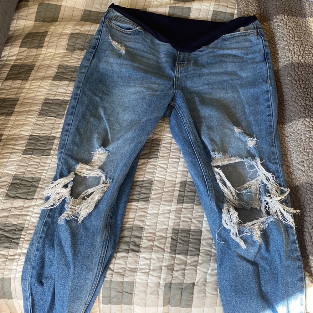Distressed pink blush jeans